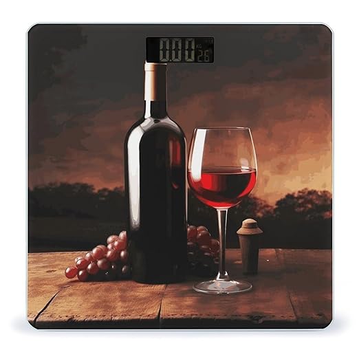 Red Wine and Bottle Bathroom ScaleHighly Accurate Digital Weighing Machine for People Bright LED Display Weight Scale for The Aldult Home Use