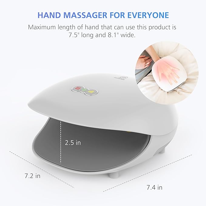 COMFIER FSA Wireless Hand Massager with Heat3 Levels Compression &amp HeatingRechargeable Hand Massager Machine for Carpal TunnelGifts for WomenMen HSA
