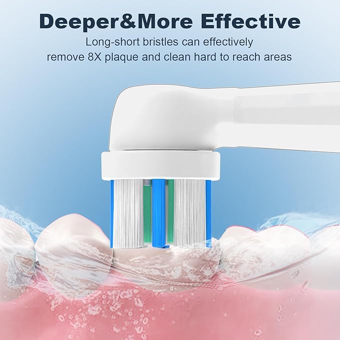 Replacement Toothbrush Heads Compatible with Oral B iO Series 2/3/4/5/6/7/8/9/10 Electric ToothbrushRound Brush Heads for Gentle Gum Care &amp Deep CleaningWhite