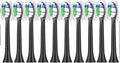 10PCS Brush Heads Compatible for Philips H X3/6/8/9 Series Electric Toothbrush Replacement Toothbrushes(10PCS-W2-black)