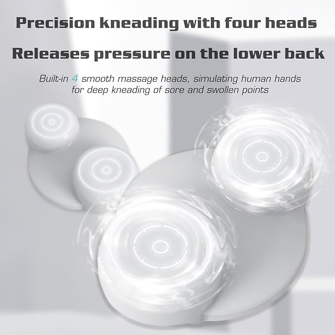 Papillon Waist and Neck Massager Relieve Back Abdomen Leg Muscle Pain with Heating Deep Tissue Kneading Cordless Electric Massage Pillow Use on Office Seat Car Gaming Chair Sofa Bed