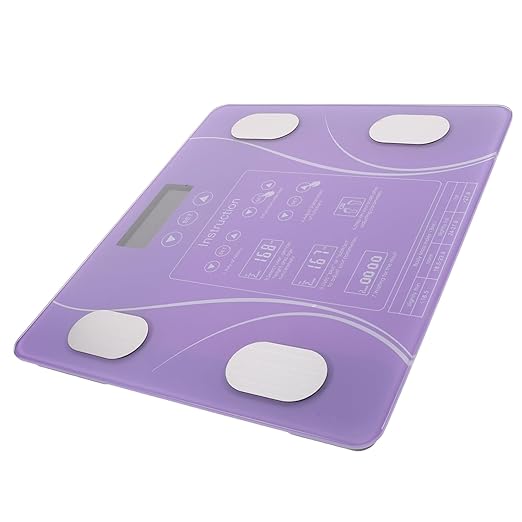 VOSAREA Household Electronic Precision Weight Scale Intelligent LED Display Fat Measuring Digital Bathroom Scale Creative Design Without Battery Purple Battery Style