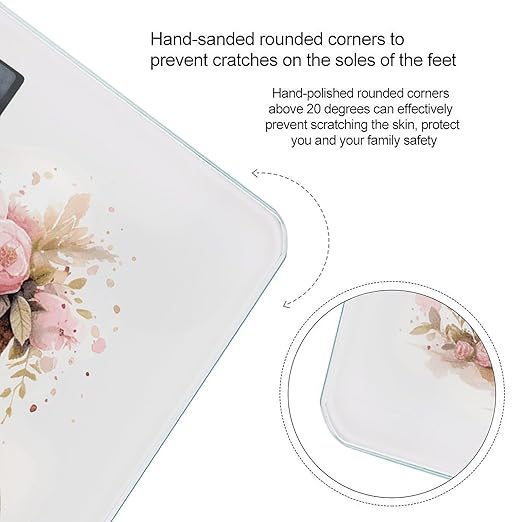 Bicycle in The Rain Digital Bathroom Scale for Body Weight Weighing Scale with Backlit LCD Display High Precision Measurements &amp Measures Weight Up to 180kg