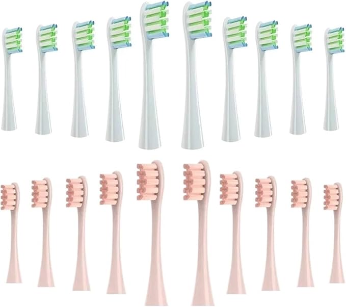Brush Head Replacement Compatible for Oclean Electric Toothbrush Soft Bristle X/X PRO/ Z1 Brushes Replaceable(10 White 10 Pink)