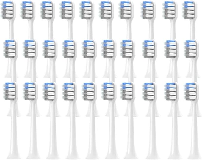 Compatible for T200 Replacement Toothbrush Heads Vacuum Soft Bristle Brush(White gray-30pcs)