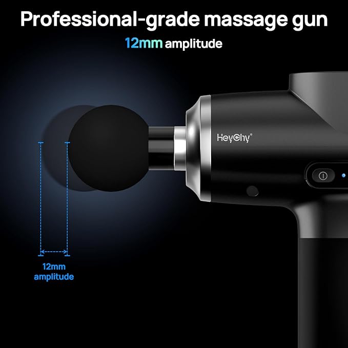 Professional Muscle Massage Gun Deep Tissue Portable Handheld Massager with 5 Speeds and 5 Heads Percussion Back Body Masajeador 12mm Amptitude for Athletes FSA Eligible &amp HSA Approved