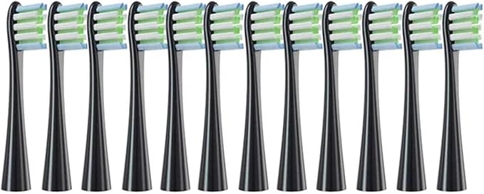12PCS Replacement Brush Heads Compatible for Oclean X/X PRO/ Z1/ F1/ One/Air 2 /SE Sonic Electric Toothbrush Soft Bristle Nozzles(12Black)