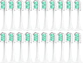 Compatibility for Mijia T300/T500/T700 Sonic Electric Toothbrush Heads Replaceable Refill Nozzles 4 Colors with Anti-Dust Caps 4/20Pcs(20Green)