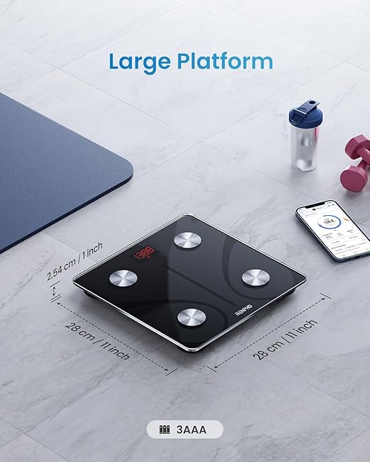 RENPHO Smart Scale for Body Weight FSA&ampHSA Eligible Digital Bathroom Scale BMI Weighing Bluetooth Body Fat Scale Body Composition Monitor Health Analyzer with Smartphone App 400 lbs - Elis 1