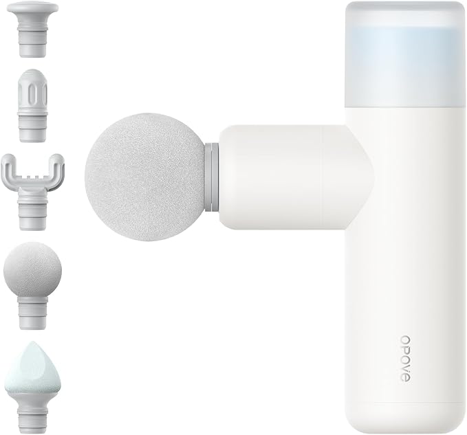 Opove M3 Mini Massage Gun for Back Pain Relief with Facial Mode 7mm Amplitude 4 Vibration Levels Ultralight Portable and Rechargeable Fascia Gun Active Recovery Women Presents