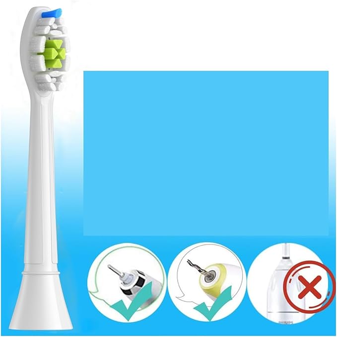 Replacement Toothbrush Heads Compatible for Easy Clean Healthy and Other Snap-On Handles(8-16pcs)(8pcs White)