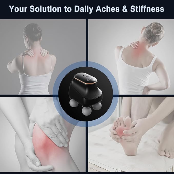 4 Head Massage Gun Deep Tissue Mini Percussion Muscle Massage Gun for Pain Relief Portable Electric Muscle Massager with 5 Speeds 3 Attachments USB Rechargeable - Ideal Gift for Men &amp Women