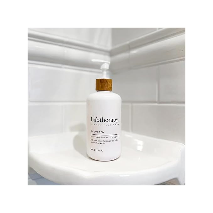 Lifetherapy 3-in-1 Body Wash Bubble Bath &amp Hand Wash – Grounded | Clean Skin-Loving Formula | Vegan &amp Gluten Free | Nourishing &amp Revitalizing | Free From Parabens Sulfates &amp Phthala