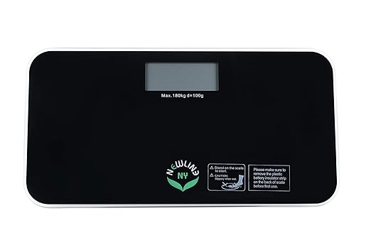 NewlineNY SBB0718M-NYBK Step-On Mini Travel Bathroom Scale Cool Black