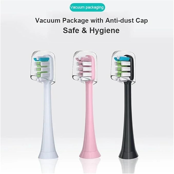 Compatible for X3 X5 X3U X1 V1 V2 Clean Brush Heads Replacement Head Bristle Sonic Electric Nozzles with Anti-dust Cap(5pcs White)