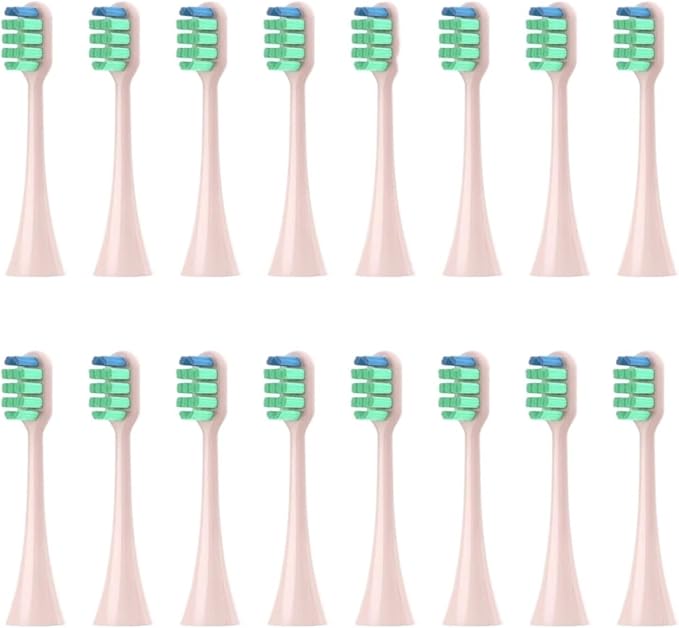 16pcs Replacement Toothbrush Heads Compatible for EW-DC01/DC12/PDL54/PDP51/EW1031/DE92/WEW0980/DL40/DL75/DL82(16pcs Pink)