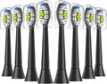 R4/8/12/16pcs Replacement Toothbrush Heads Compatible for with Philips Electric Brush Head 4100 6500 6100 7500 5300 1100(8pcs Black)