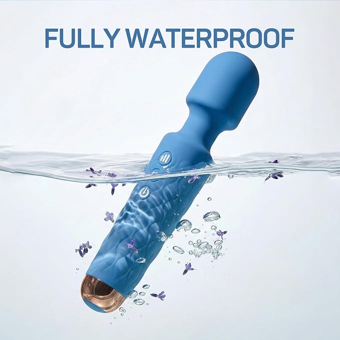 Rechargeable Personal Massager 8-Speed &amp 20-Mode Cordless Handheld Percussion Massager for Neck Back Shoulder Relaxation Quiet Handheld Body Massager with Ergonomic Design(Dark Blue)