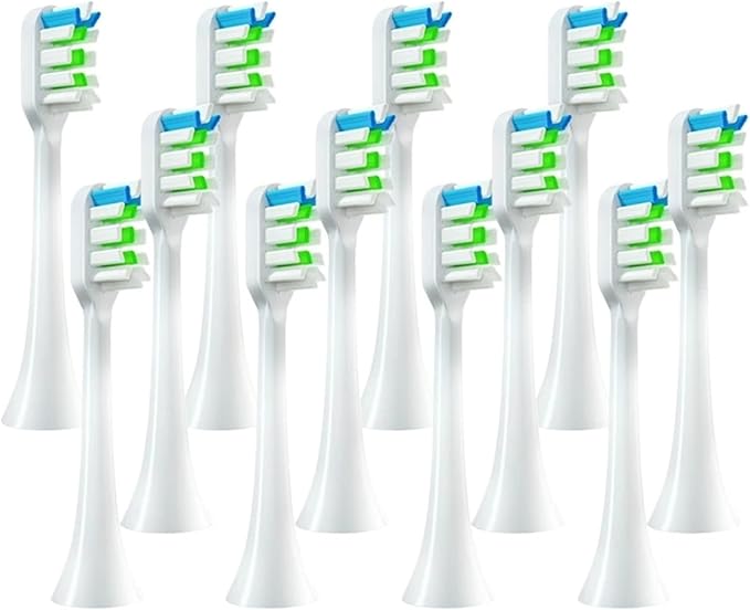 Compatible for SOOCAS 12PCS Replacement Toothbrush Heads - X3/X3U/X5 Sonic Toothbrush Soft Bristle(12pcs White)