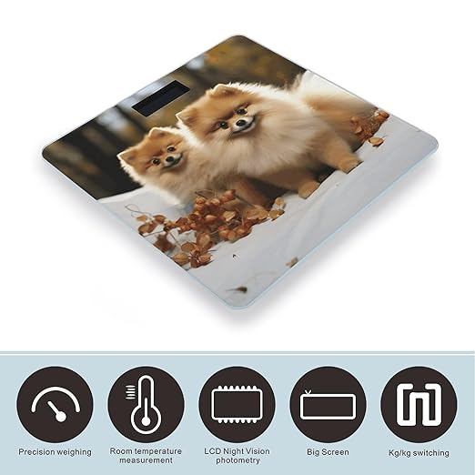 Cute Pomeranian Scale for Body Weight Digital Bathroom Scale Accurate Smart Weight Scales with Large Display Weighing Machine High Precision Scales