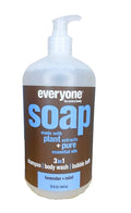 Everyone 3-in-1 Soap - Body Wash Shampoo Bubble Bath - Lavender + Mint - 32 Ounces - 1 Bottle