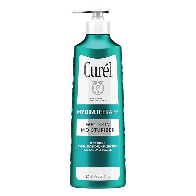 Curel Hydra Therapy In Shower Lotion Wet Skin Moisturizer for Dry or Extra-dry Skin &amp Itch Defense Calming Daily Cleanser Body Wash Soap-free Formula
