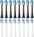 4-16pcs Replacement Toothbrush Heads Compatible with Brush with Cover Soft Bristles(8White 8Black)