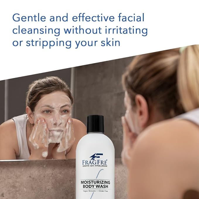 Moisturizing Body Wash 16 oz: Gentle Body and Facial Cleanser - Sulfate-Free No Fragrance - Normal and Sensitive Skins - Vegan Gluten and Cruelty Free - Unscented Hypoallergenic