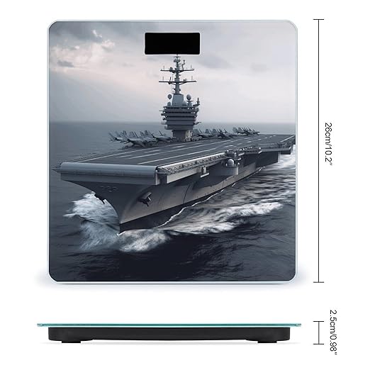 Aircraft Carrier Scale for Body Weight Safe Rounded Corners Tempered Glass Digital Bathroom Scale LED Display 400lb Capacity Weight Scales with High Precision Sensors
