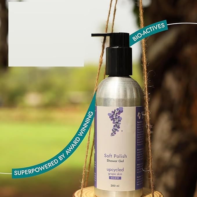 SE Grape Skin Soft Polish Shower Gel 200 ml | Bio-Active - Upcycled Body Wash | Antioxidant-Rich Cleanser | Eco- Friendly - All Skin Types - Men &amp Women...