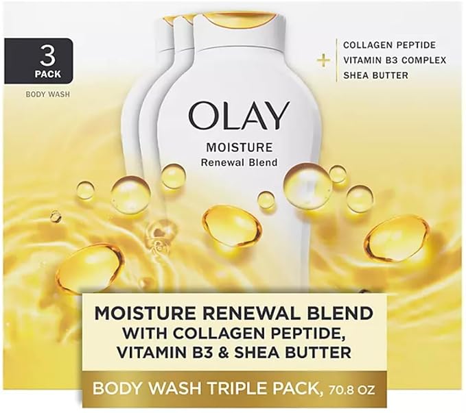 Olay Moisture Renewal Blend Body Wash 23.6 Fluid Ounce (Pack of 3)