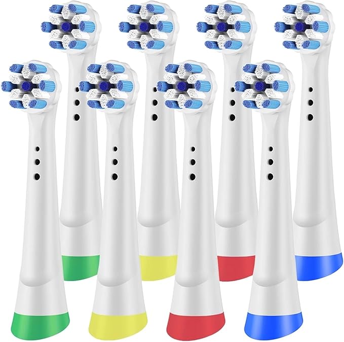 Compatible For Oral B IO Electric Toothbrush Replacement Brush Heads Toothbrush Head Refills For IO 2 3 4 5 6 7 8 9 10 Series(White-8 Pcs)