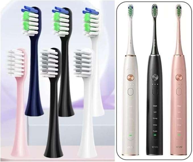 16pcs Replacement Toothbrush HeadsCompatible for EFZQ E10/E10C/E10S/F10 Soft Bristle Nozzles(16black Soft Care)