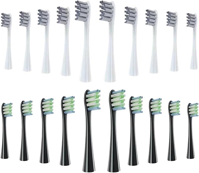 Brush Head ReplacementCompatibility for Oclean Electric Toothbrush Soft Bristle X/X PRO/ Z1 Brushes Replaceable Fit(10 Grey 10 Black)
