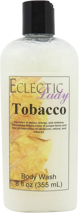 Eclectic Lady Liquid Pearl Body Wash - Tobacco Scent 3-in-1 Use For Bubble Bath Hand Soap &amp Body Wash Phthalate-Free Tobacco Fragrance Handcrafted in USA (8 oz)