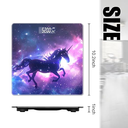 Digital Scale for Body Weight Highly Precision Bathroom Weight Scale 400 lbs with Backlit Display Personalized Scale for Home-Unicorn Soaring Through The Cosmos