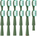 6/12 Replacement Electric Toothbrush Heads Soft Bristle Cleaning Vacuum Cleaner Brush with Dust Cover(12PCS Green)
