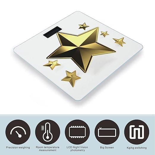 Gold Star Weight ScaleClear LED Display Bathroom Digital Weighing ScaleTempered Glass Digital Bathroom Scale for Body Weight Capacity Up to 400 Lbs