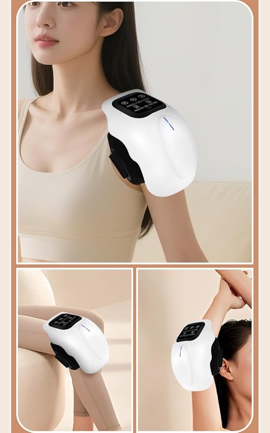 Knee MassagerCordless Heated 4 Vibration Modes &amp 4 Heating Levels LED Screen &amp Adjustable Straps Massage with Heat for Relief Ideal Gift for Men Women