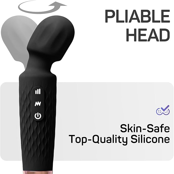 Personal Massager - 4H Max Runtime &amp Ultra-Quiet - Waterproof - 20 Modes 8 Speeds for Deep Tissue Back Massage Post-Workout Recovery and Neck Muscle Relaxation（LX-Blcak）