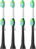 4-16pcs Replacement Toothbrush Heads Compatibility for Click-on Handles(4White 4Black)