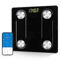Digital Simple Scale with Led Display Practical Body Fat Scale Bathroom Scale with Smartphone App (Black)