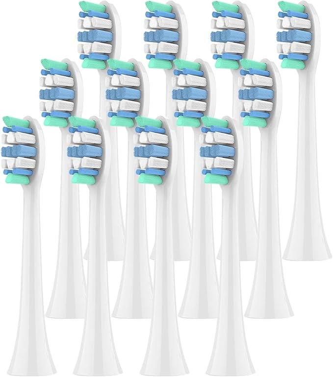 Replacement Toothbrush Heads Compatible for Philips Sonicare Soft Electric Brush Head 4100 6500 6100 7500 5300 1100(12 Pcs)