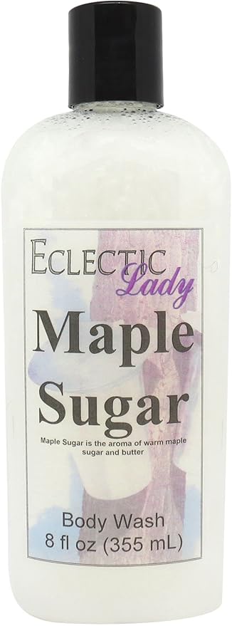 Eclectic Lady Liquid Pearl Body Wash - Maple Sugar Scent 3-in-1 Use For Bubble Bath Hand Soap &amp Body Wash Phthalate-Free Maple Sugar Fragrance Handcrafted in USA (8 oz)