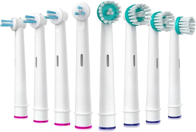 Replacement Brush Heads Compatible For OralB Professional Ortho &amp Power Tip Compatible Orthodontic Electric Toothbrush Head(8pcs Powertip)