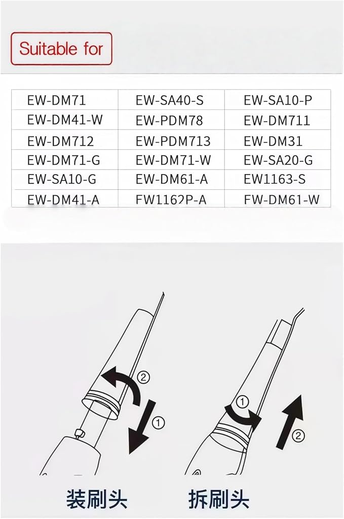 Electric Toothbrush Heads Compatible with Panasonic WEW0972 DM71/DM81/DM712/DML1/DM31/DM711/PDM7B Replacement Brush Heads(20PCS White)