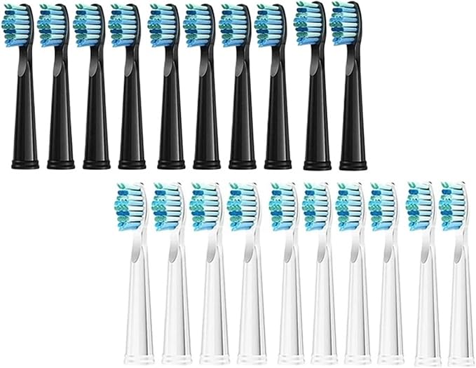 Tooth Brush HeadCompatible for Seago-507B/908/909/917/610/659/719/910/575/551/548 Electric Toothbrush Deep Clean(10pcs Black)