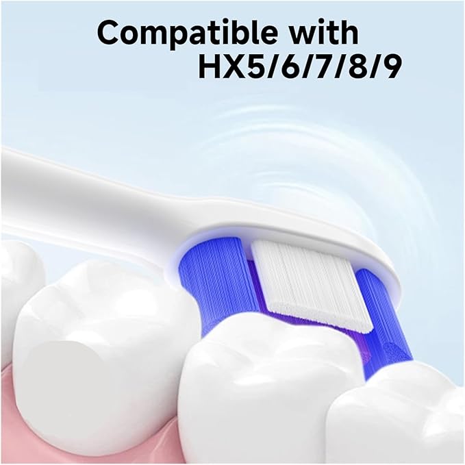 Compatible For Philips HX9322 HX9331 HX9334 HX6252 HX6253 HX6530 Sonic Electric Vacuum Toothbrush Soft Bristle Heads(4pcs)