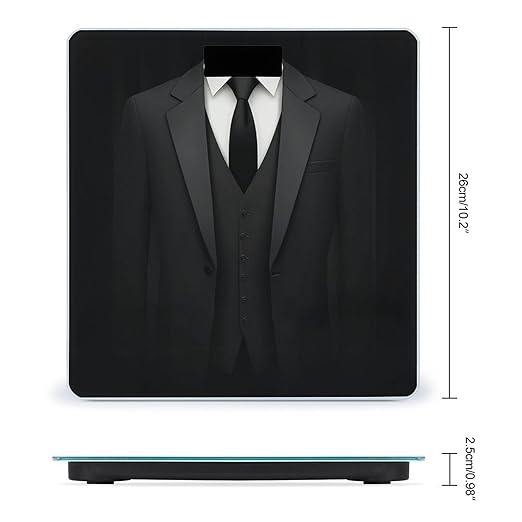 Men's Fashion Automatic Switch Digital Bathroom Weighing Scale Smart Scale Black Tie Tuxedo