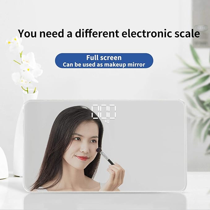 Travel Scale for Body Weight Venugopalan Small Portable Body Weight Scales Digital Bathroom Mirror Scale Mini Electronic Scale for Personal Health Body Tape Measure Included (Rechargeable)